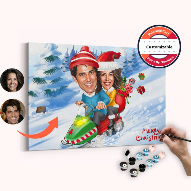 Play in the Snow — Custom Caricature Paint by Numbers